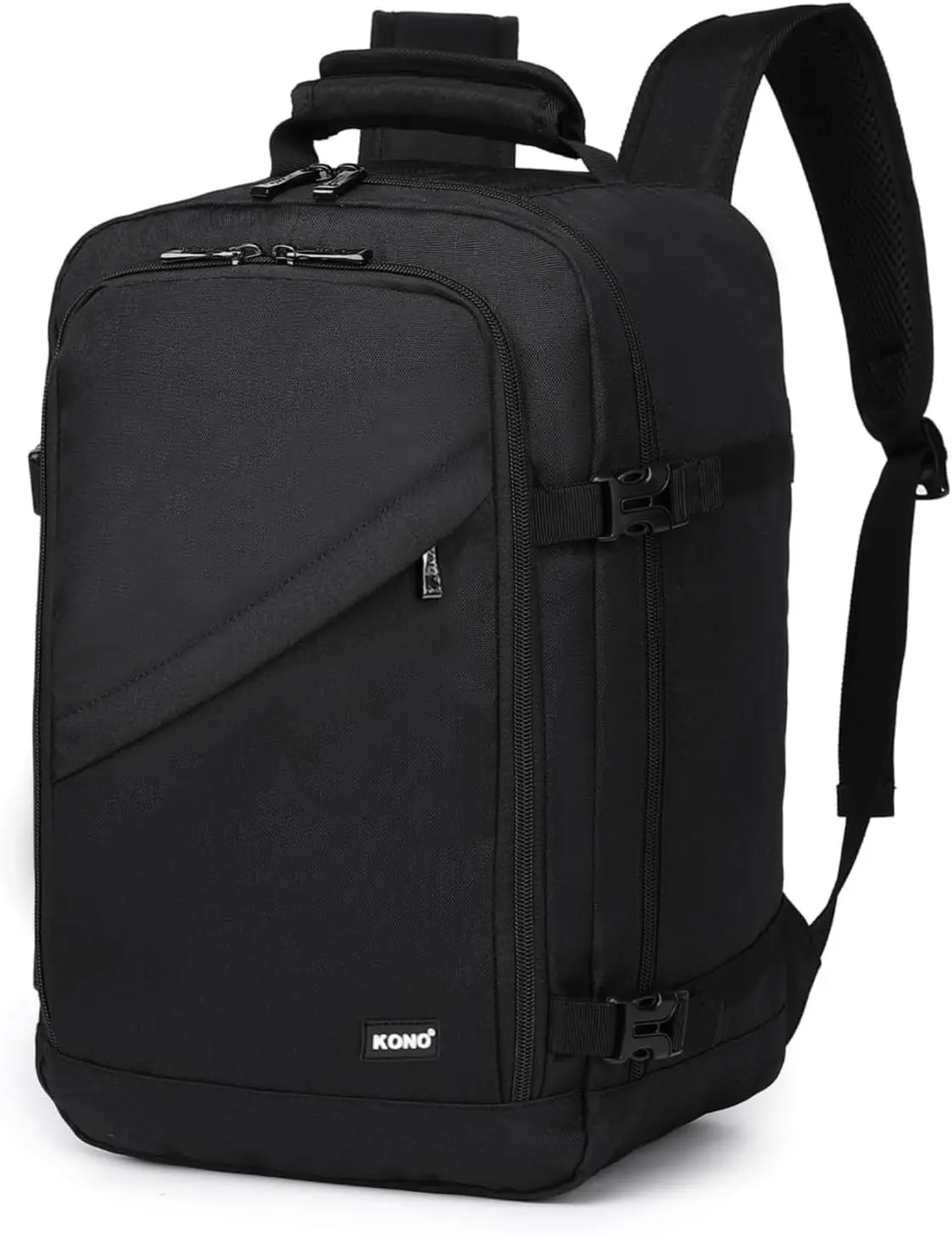 KONO Waterproof Travel Backpack, Shell Opening, 15.6" Laptop, Airline Approved, Breathable, Ideal for Vacation & Commute