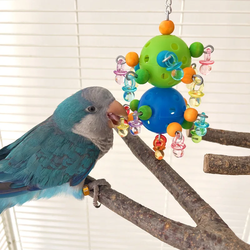 Parrot Toys Xuanfeng Peony Small and Medium Birds Increase Interest Interstellar Ball Damage Vent Nibbling parrot toy bird toy