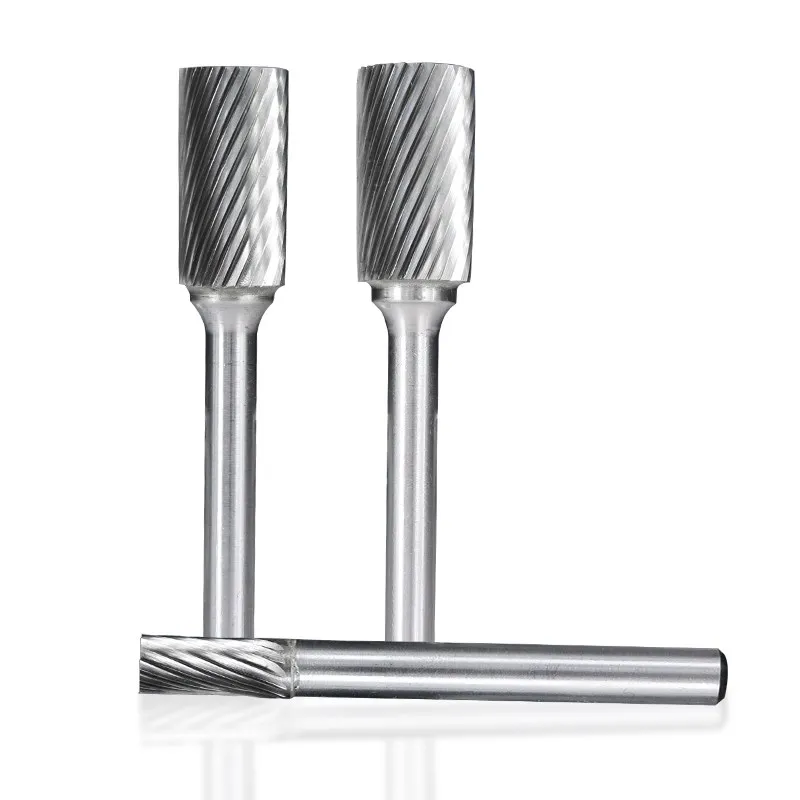 Rotary Files 6mm Shank Tungsten Carbide Burr Bit Diameter 16-25.4mm Single Cut Rotary Burrs for Metal Woodworking Tools