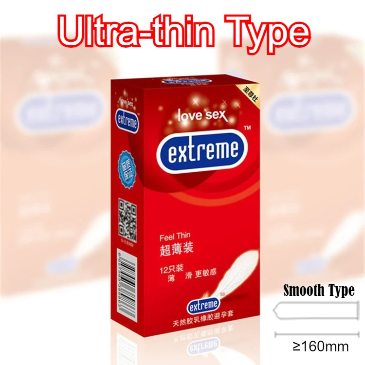 12pcs Ultra Thin Condoms for Men Natural Latex Penis Sleeve Sex Products Toys for Adults 18+ Condoms Couple Sexual condones