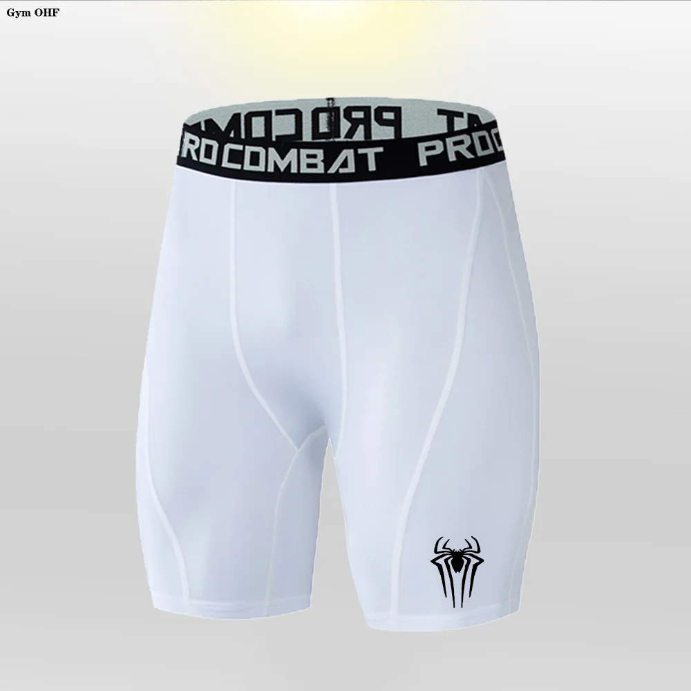 Sports Shorts Men Gym Compression Running Short Sport Training Quick-Drying Bottoms Print Fitness Jogging Workout Pants Tights