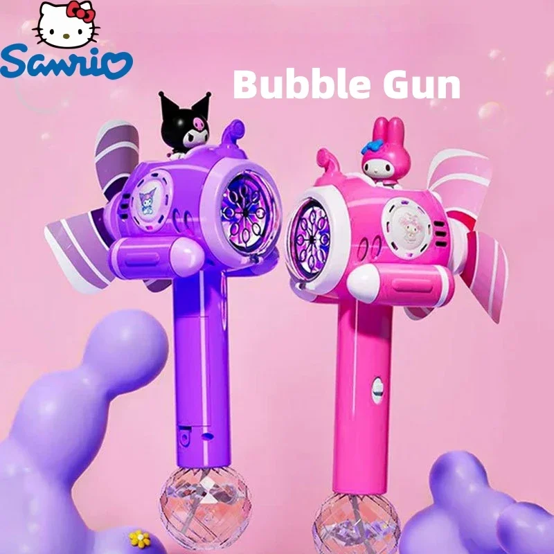 

Sanrio Kuromi ручная пузырьковая машина Melody полностью автоматическая электрическая пузырьковая пушка для мальчиков и девочек игрушки Детский подарок