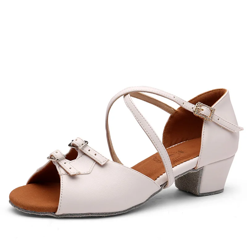 

Children Dance Shoes for Girls Women Ballroom Latin Dance shoes Modern Tango Dancing Shoes Salsa 3cm heels Sandals Indoor Soles