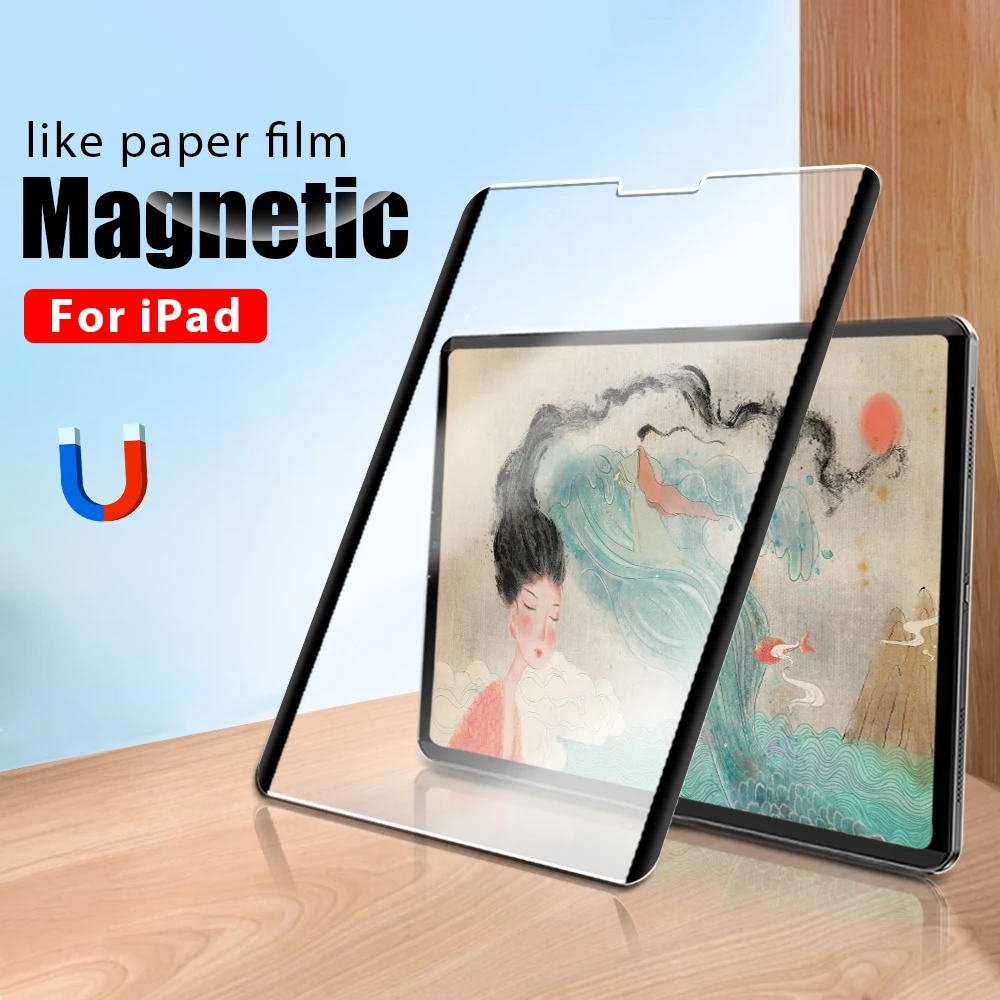 

Магнитная пленка для Ipad Pro 11, 12,9, 12, 9, Air 5, 4, 3, защитная пленка для экрана 10, 9, 8, 7 поколения, 10,9, 10,2, Mini 6, как матовая бумага