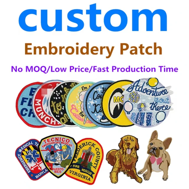 Custom Patches Iron-on Transfers For Clothing Low Moq Embroidery Patches  Sew-on Hook And Loop Chenille Pvc Rubber Patch On Hats - AliExpress