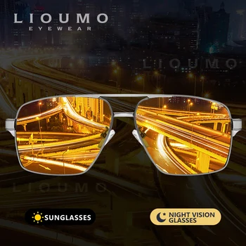 LIOUMO Intelligent Photochromic Sunglasses Men Polarized Night Vision Goggle Women Anti-Glare Driving Glasses UV400 gafas de sol 1