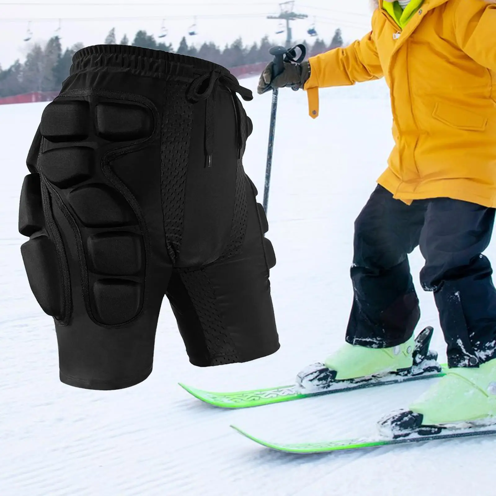Ice Skating Padded Shorts Tailbone Protector for Women Men Hip Protection Protective Gear for Snowboarding Outdoor Sports