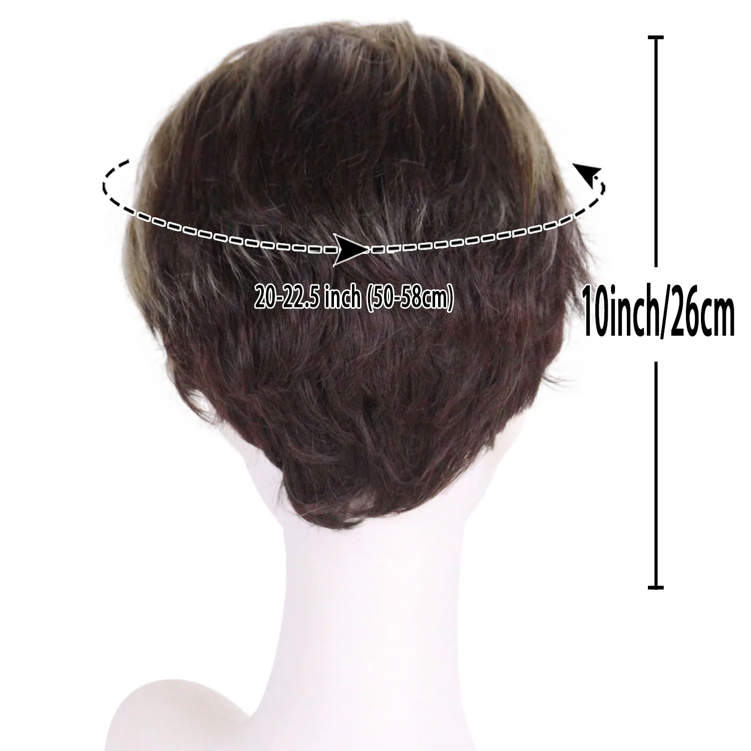 합성 짧은 곱슬머리 레이어드 가발 앞머리 포함 브라운 블론드 믹스 여성용 코스튬 파티 할로윈 카니발 패션 헤어스타일 부드러운 스타일