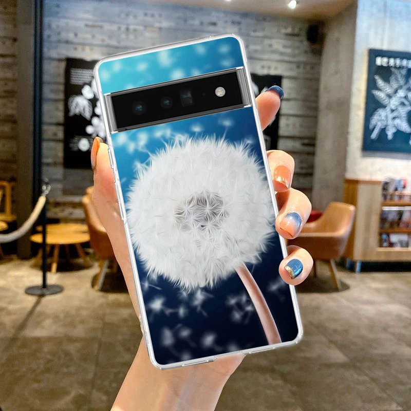 Clear TPU Transparent Phone Case with Dandelion Flower Design