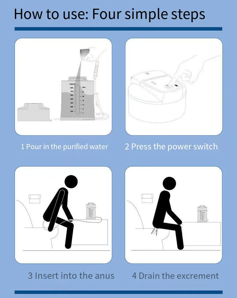 Electric Enema Machine Home Colon Cleansing Kit Enema Bag Bucket For Constipation 5