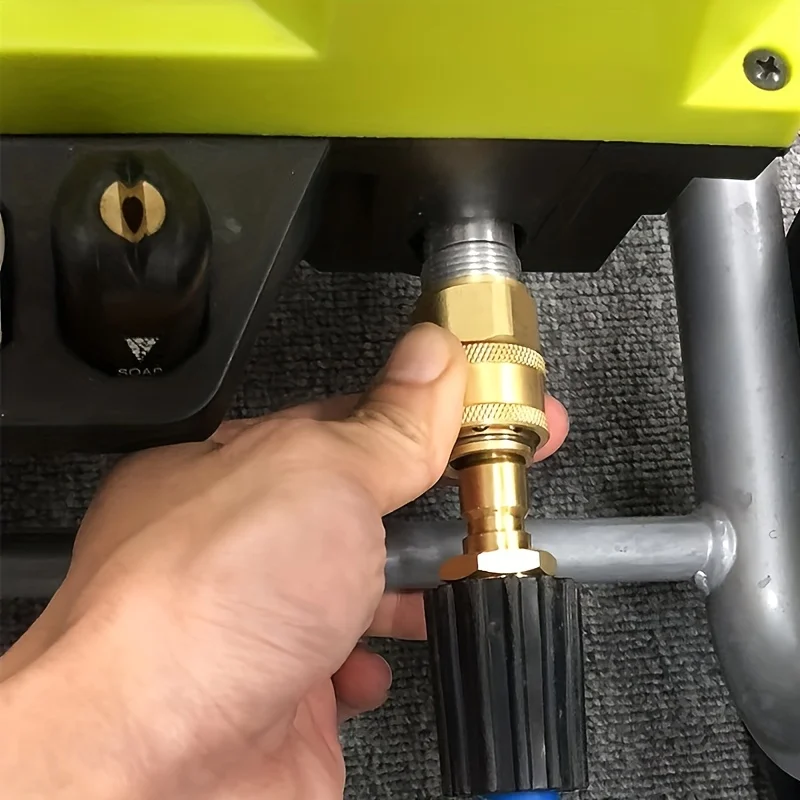 4-Pc High-Pressure Quick Disconnect Adapters, M22-15mm to 3/8", Solid Brass for Electric Pressure Washers 6