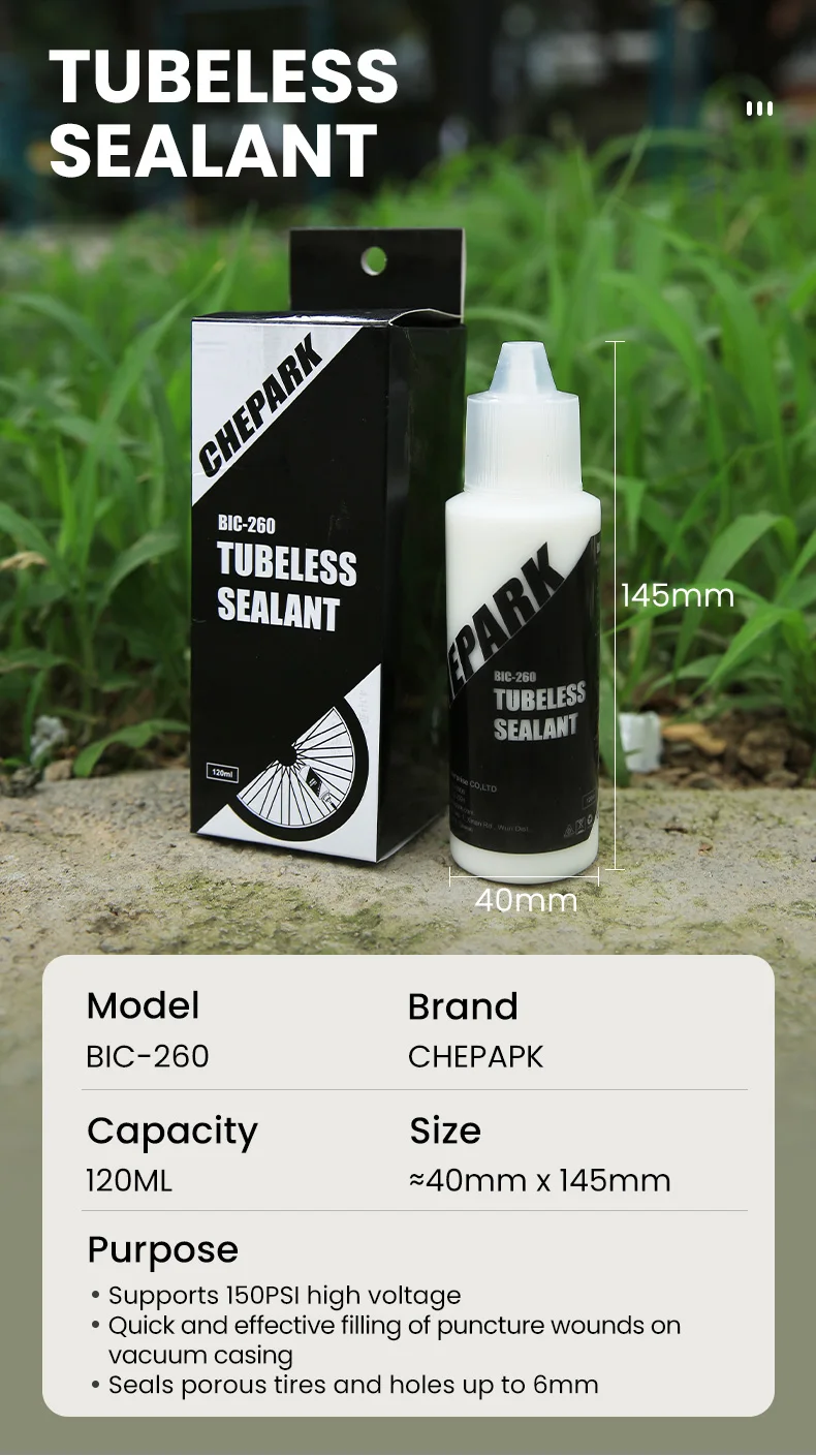 CHEPARK Liquido per Pneumatici Tubeless MTB ad alta tensione facile da pulire