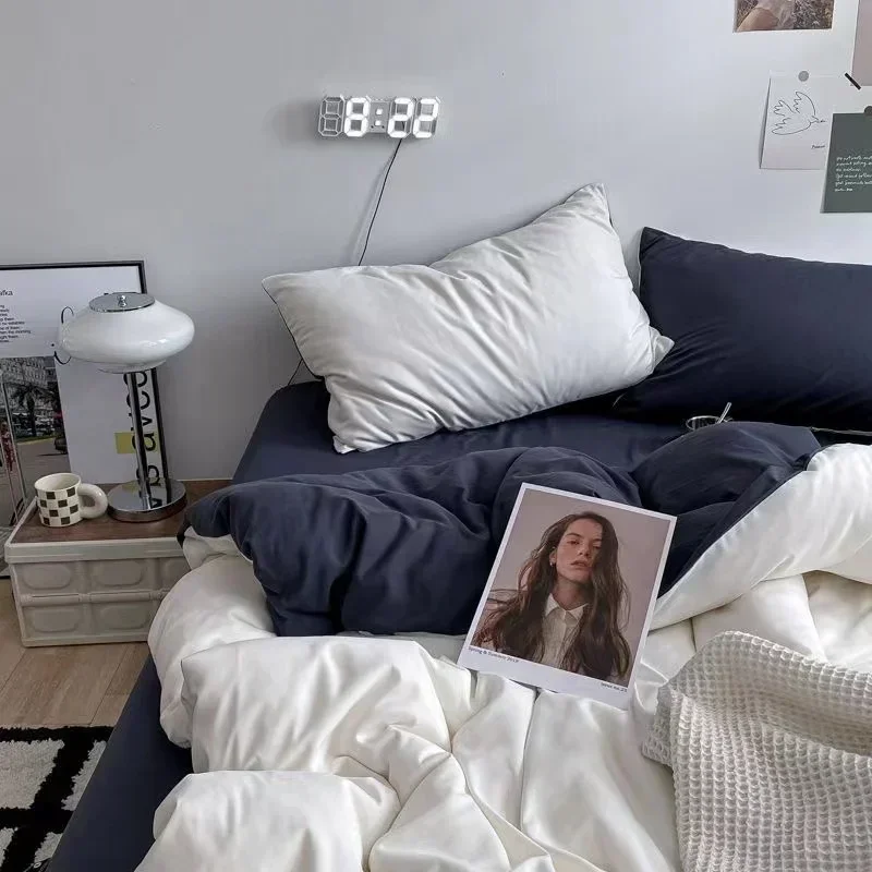 

Постельный комплект Ins Wind из четырех предметов, изделие из промытой хлопковой простыни и одеял, комплект из трех предметов, пододеяльник