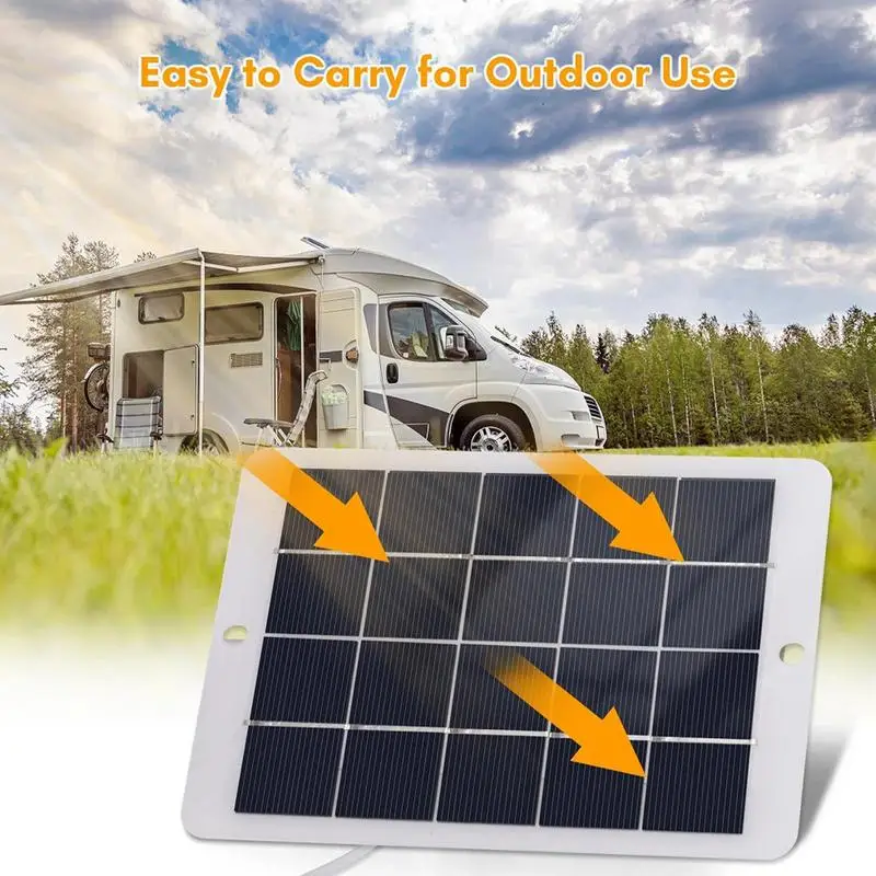 Portable Solar Charger For Phone Efficiency Solar Panels Waterproof 5W 5V Fast Charger For Camping For Charging Fans LED Light