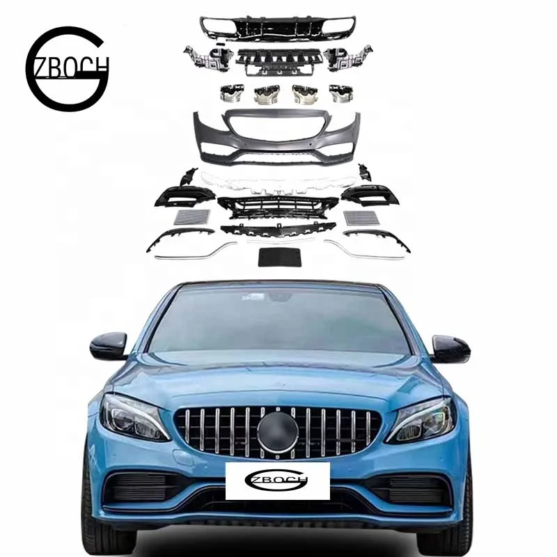 

Высококачественный упрощенный корпус для Mercedes Benz W205 C class C43 upgrade C63s Amg 1:1, автомобильные бамперы, решетка, выхлопная труба, задняя губа
