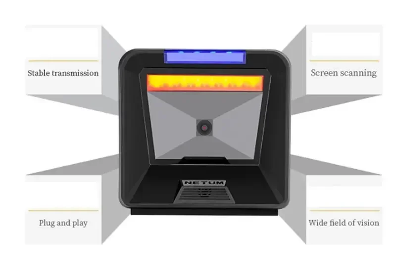넷텀 2085L 플러그 앤 플레이 2D 전방향 바코드 스캐너 데스크탑 코드 리더 (매장/슈퍼마켓용)