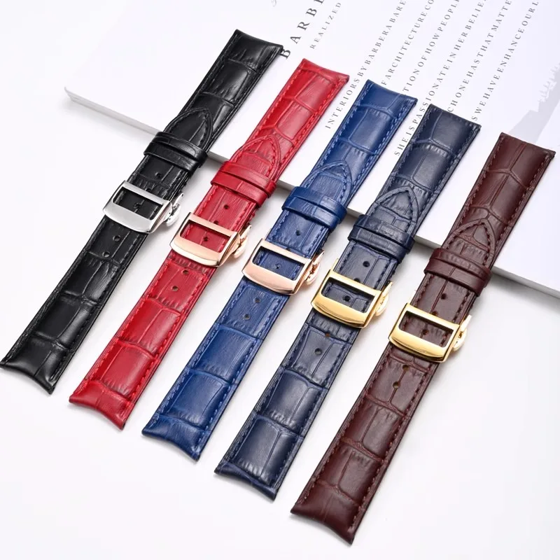 

FUYIJIA Men Italian Cowhide Watchbands J-aeger-LeCoultre MASTER Substitute Strap 19MM~22MM Butterfly Buckle Genuine Leather Belt