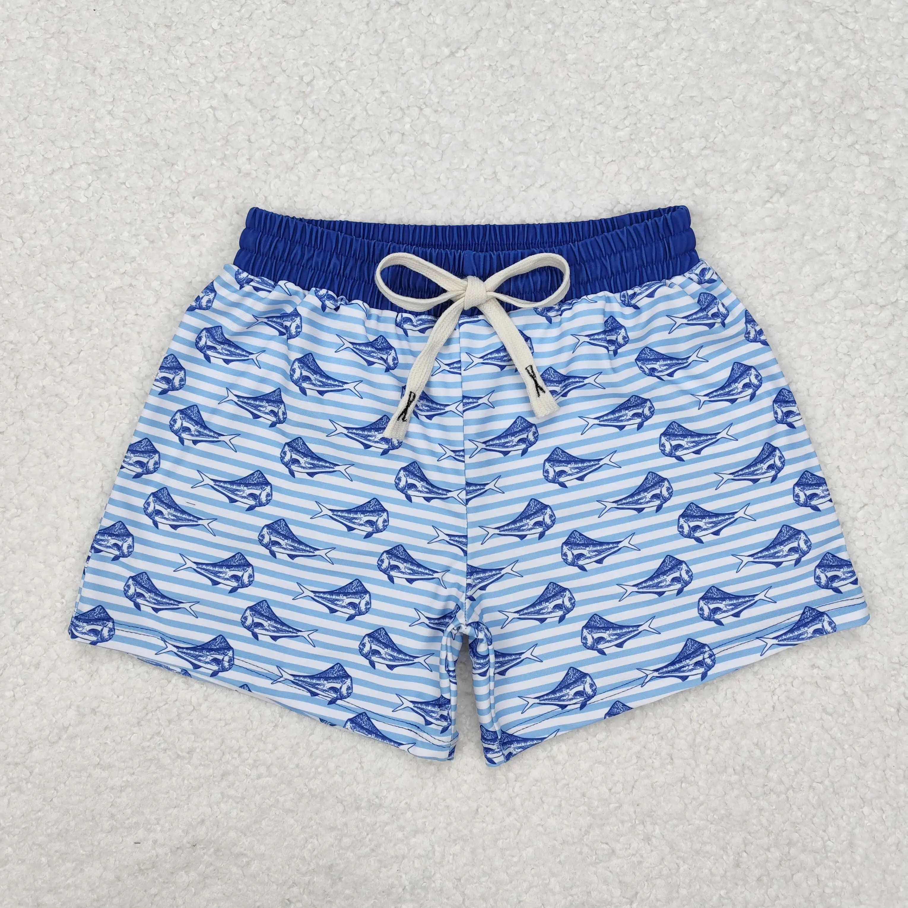 Wholesale Baby Boy Swimming Trunks Beachwear Children Toddler Fish Shorts Kid Swimsuit Children Summer Blue Swimwear Clothing 3