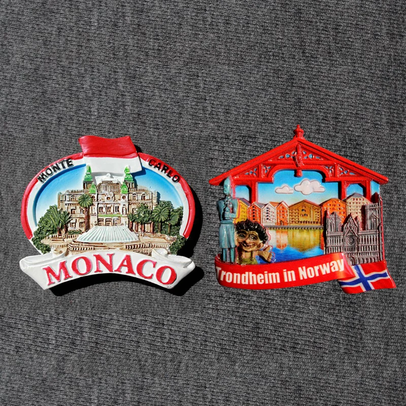 Imán Nevera Turístico Manual 3D Oslo Noruega Imán De Nevera De Viaje Recuerdo De Cocina Imán De Refrigerador Decoración Pintado A Mano Artesanía Imán Regalo Viajero Colección