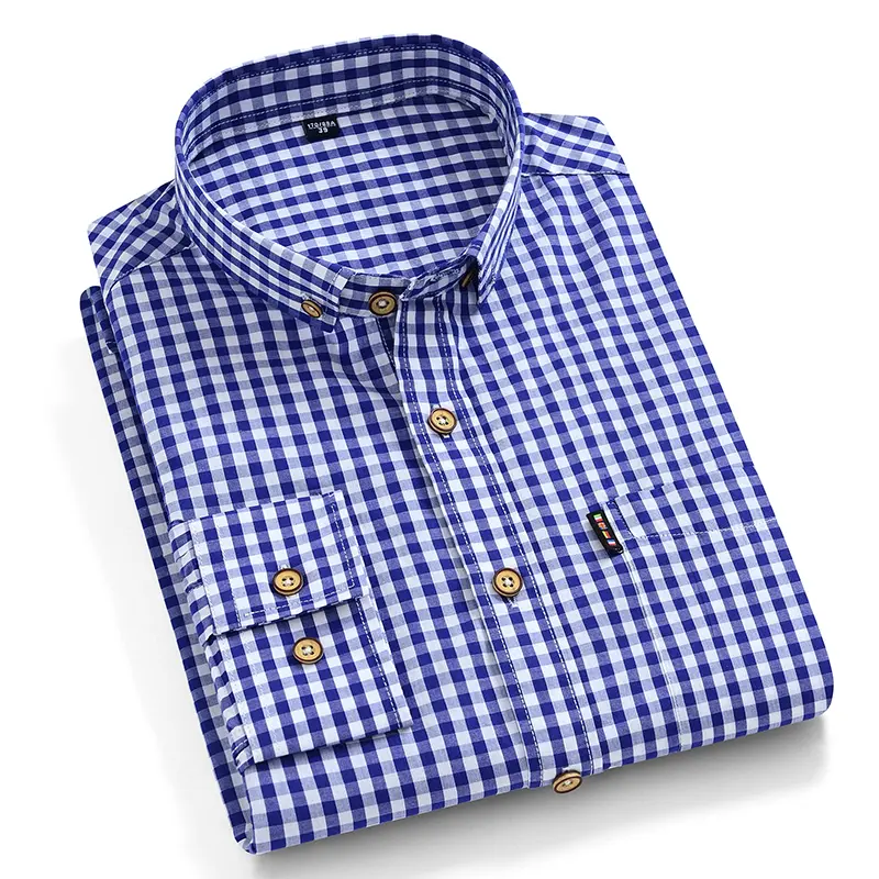 New In Shirt 100%Cotton Fashion Long Sleeve Shirts for Man Slim Fit Formal Plian Shirt Soft Casual Office Designer Plaid Clothes - Image 7