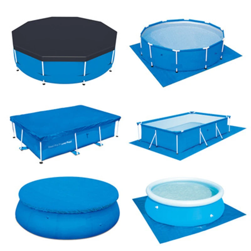 Swimming Pool Covers Genuine Thick PE Woven Tarpaulin Round Square Waterproof Rainproof Cloth Dust Cover Cushion Cloth swimming pool cover
