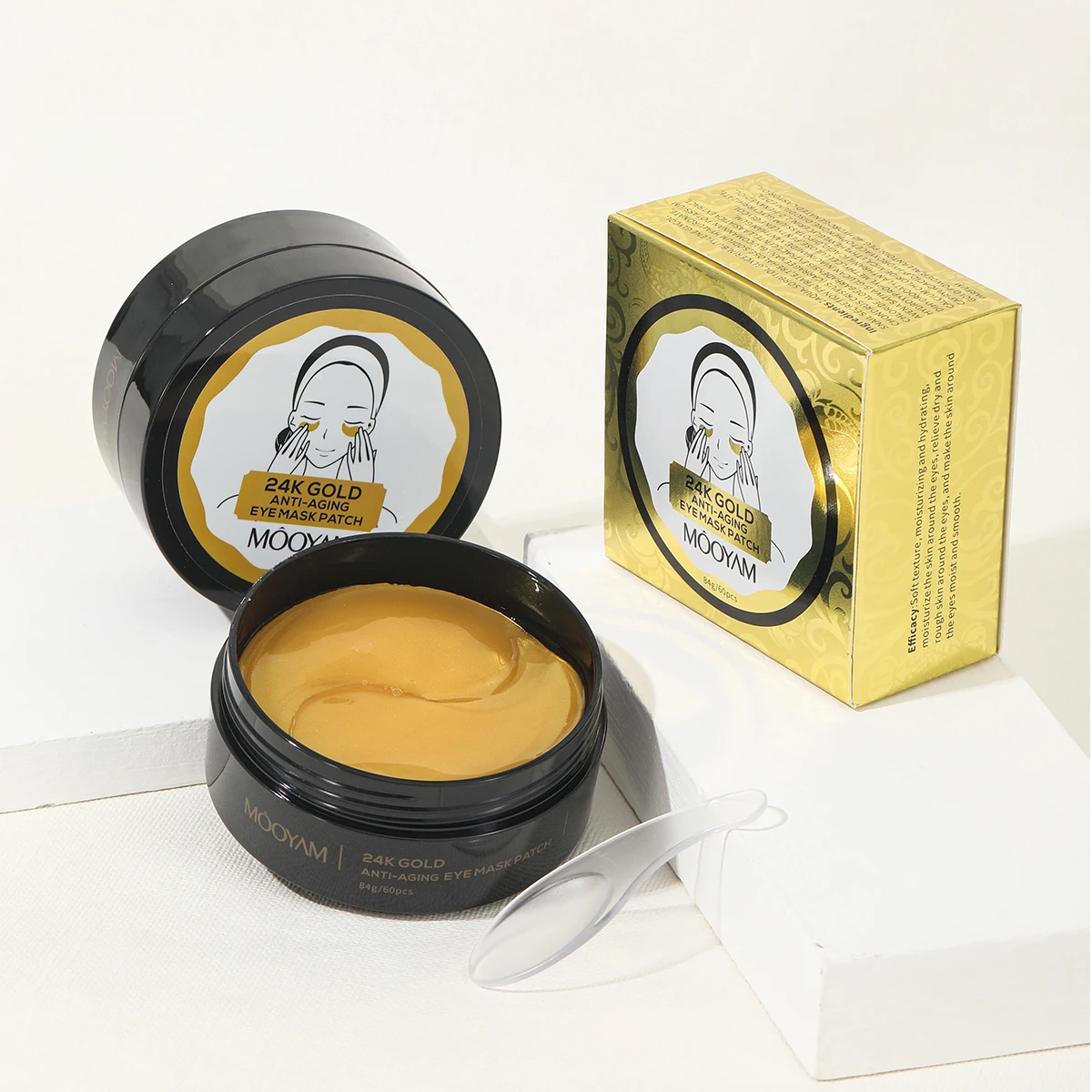 Collagen Eye Mask Eye Mask Patch 60pcs Eye Masks Collagen 24K Gold Under Eye Patches for Puffy Eyes Dark Circles Bags Hyaluronic Acid Moisturiser Eyes Care