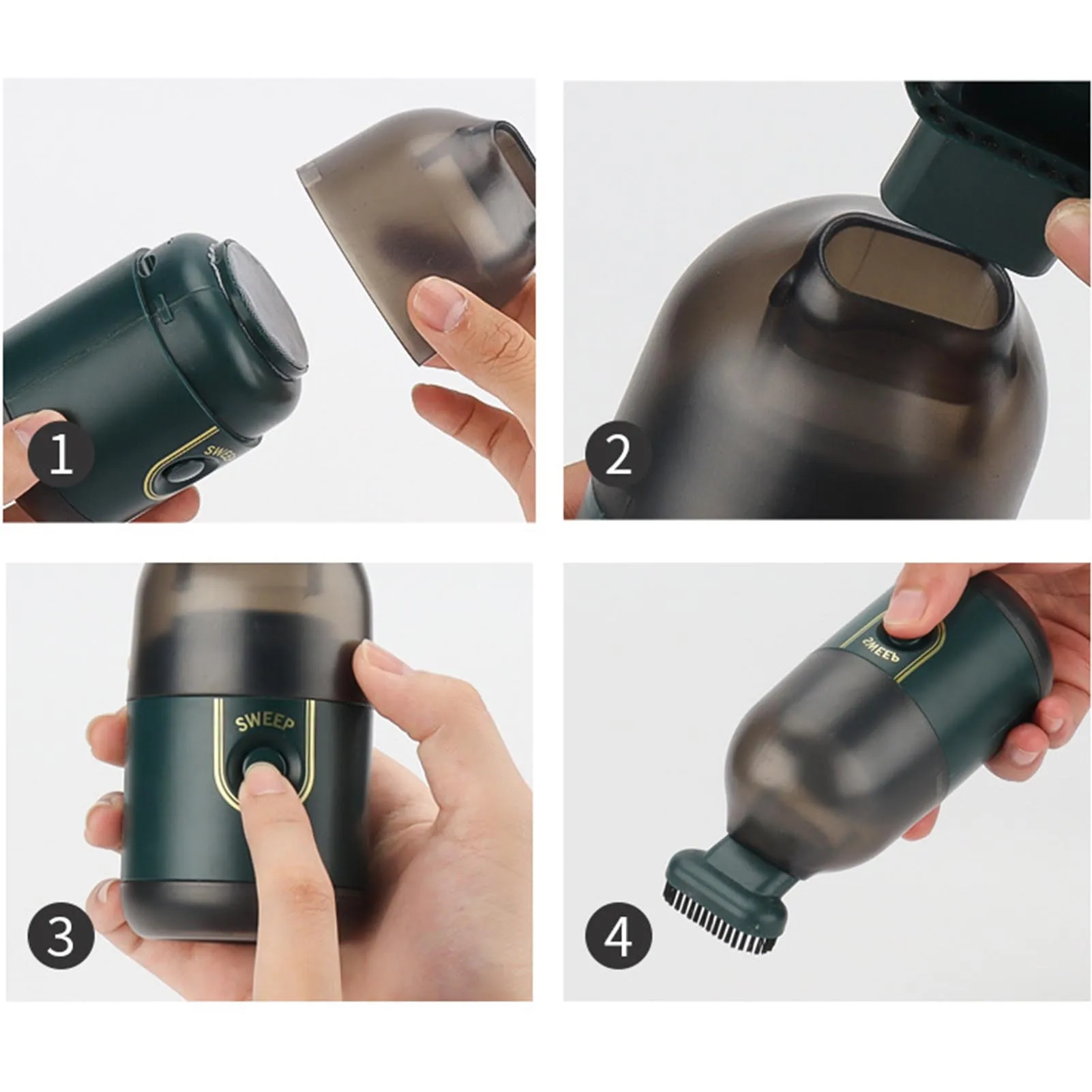 Mini Desktop Vacuum Cleaner Ultra-Lightweight 2200Pa Suction Power Handheld Vacuum for Laptop Piano Computer Car 3