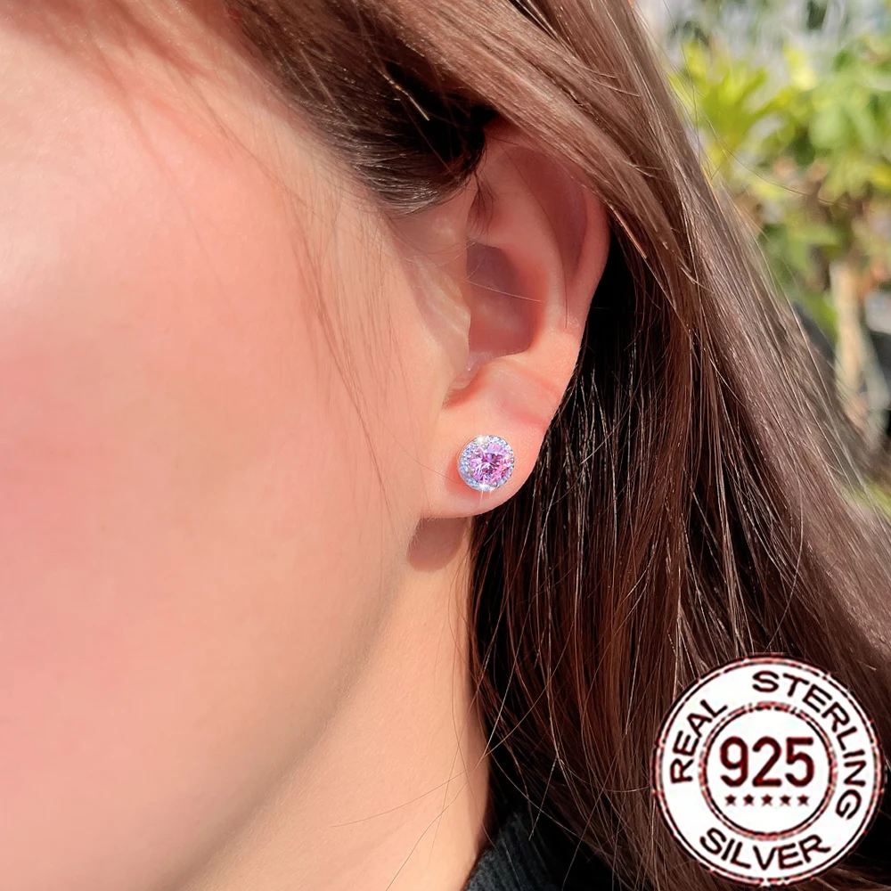 CWWZircons 925 Sterling Silber Neue Süße Rosa CZ Liebe Herz Form Stud Ohrringe für Frauen Mädchen Hochzeit Schmuck Geschenk SE105 – Detail 8