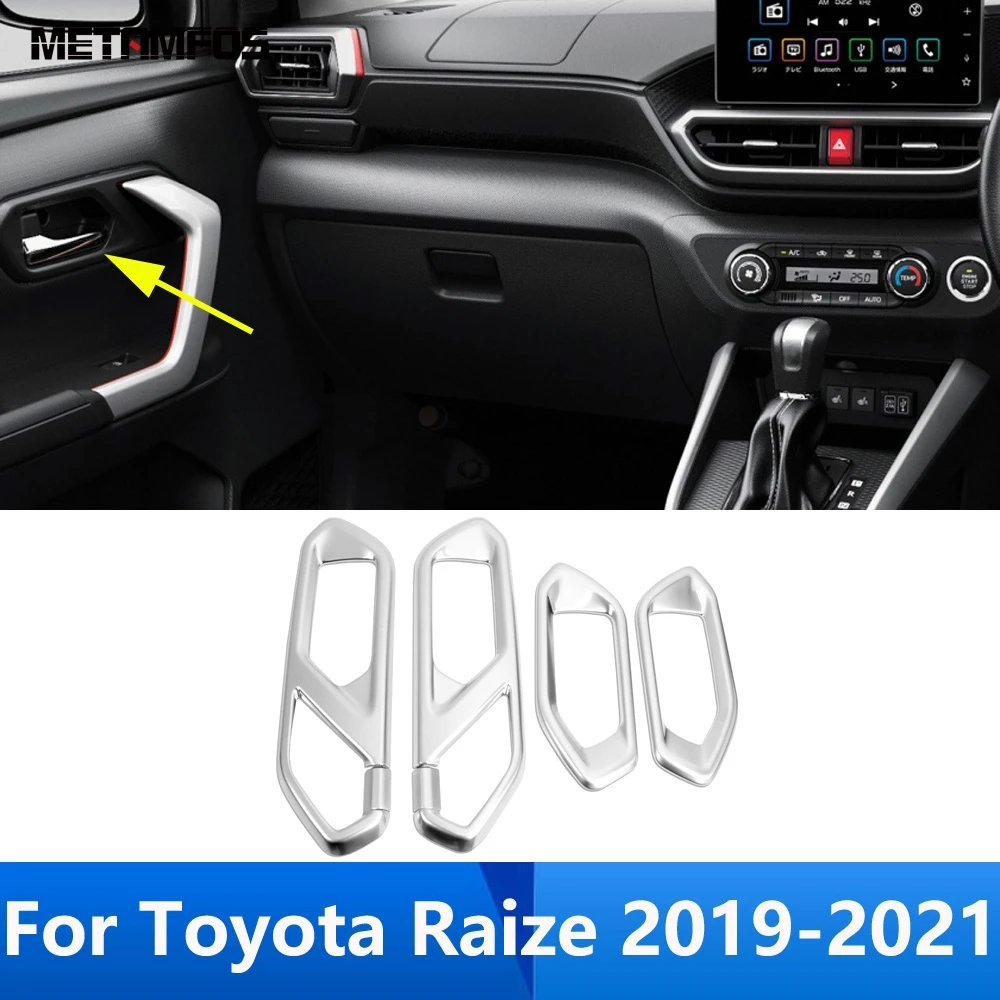 

Interior Door Handle Bowl Cover Trim For Toyota Raize 2019 2020 2021 Carbon Fiber Decoration Sticker Accessories Car Styling