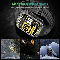 Rugged Military Smart Watch for Men with 400mAh Large Battery Heart Rate Monitor 1.85'' Display Bluetooth Call MK66 Upgrade Outd - Image 6