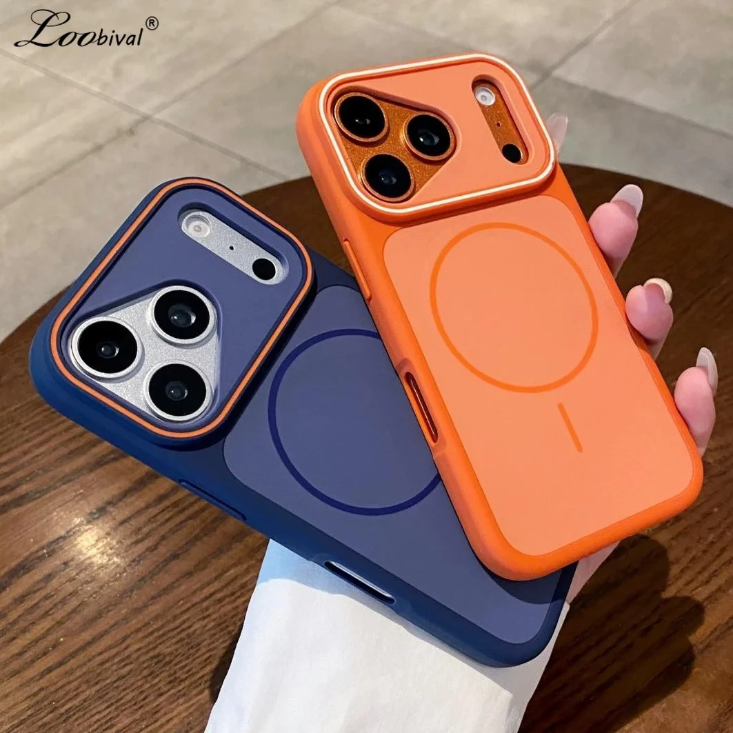 Matte Double Color Contrast Magnetic Frosted Shockproof Case
