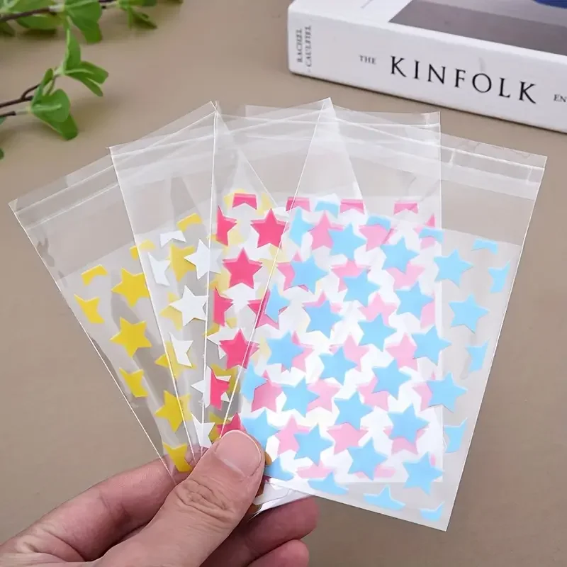 Star Self-adhesive Bags 100 pcs For Card Packaging Card Sleeve Gift Jewelry