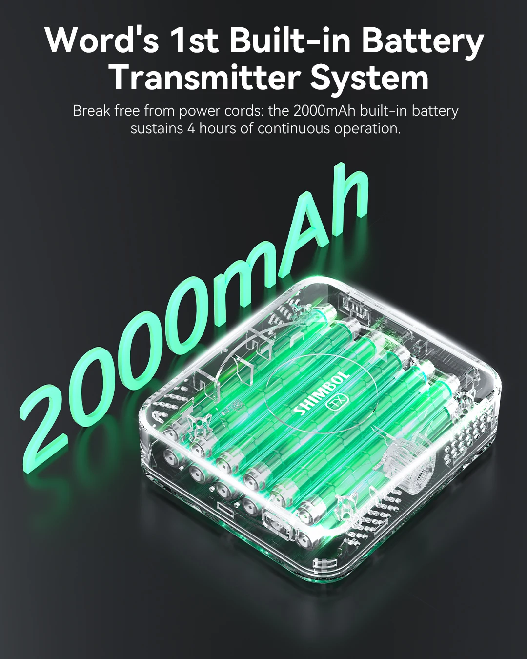 SHIMBOL TP NANO 무선 HDMI 호환 송수신기 2000mAh 배터리 0.06초 저지연 비디오 전송