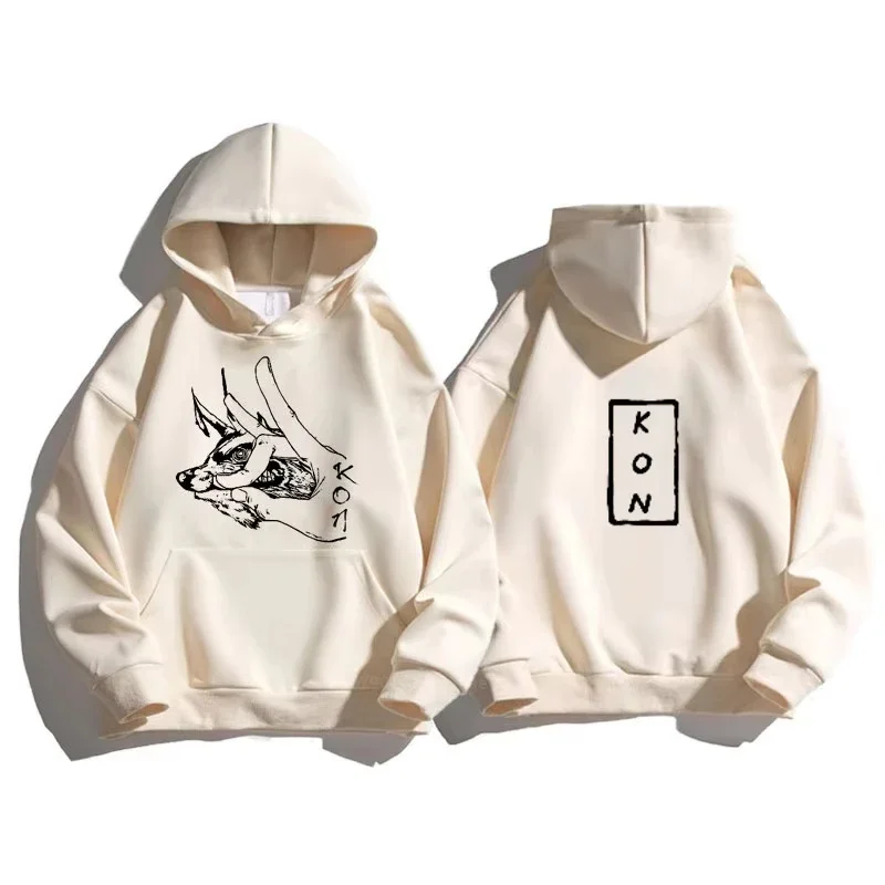 Anime-Inspired Fox Devil Graphic Hoodie - Unisex Casual Sweatshirt, Harajuku Streetwear Style
