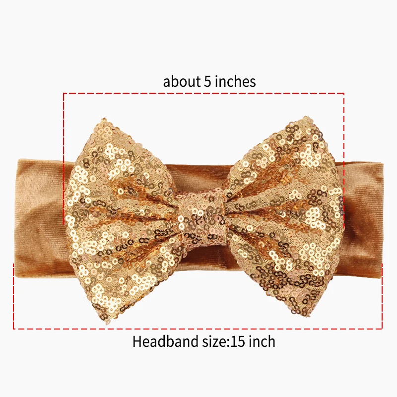 Klassisches Baby-Haarband mit 5-Zoll-Haarschleife, elastisches Samt-Stirnband für Kleinkinder, Mädchen, Festival-DIY-Haaraccessoires – Detail 14