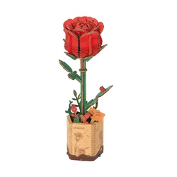 Exquisite 3D Wooden Puzzle Bouquet - Eternal Flowers Romantic Gift (TW042Red Rose)
