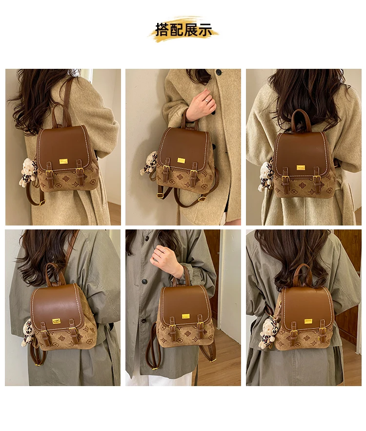 حقيبة ظهر نسائية ذات سعة كبيرة، حقيبة حمل عصرية أنيقة وقابلة للتحويل للاستخدام أثناء السفر والتنقل