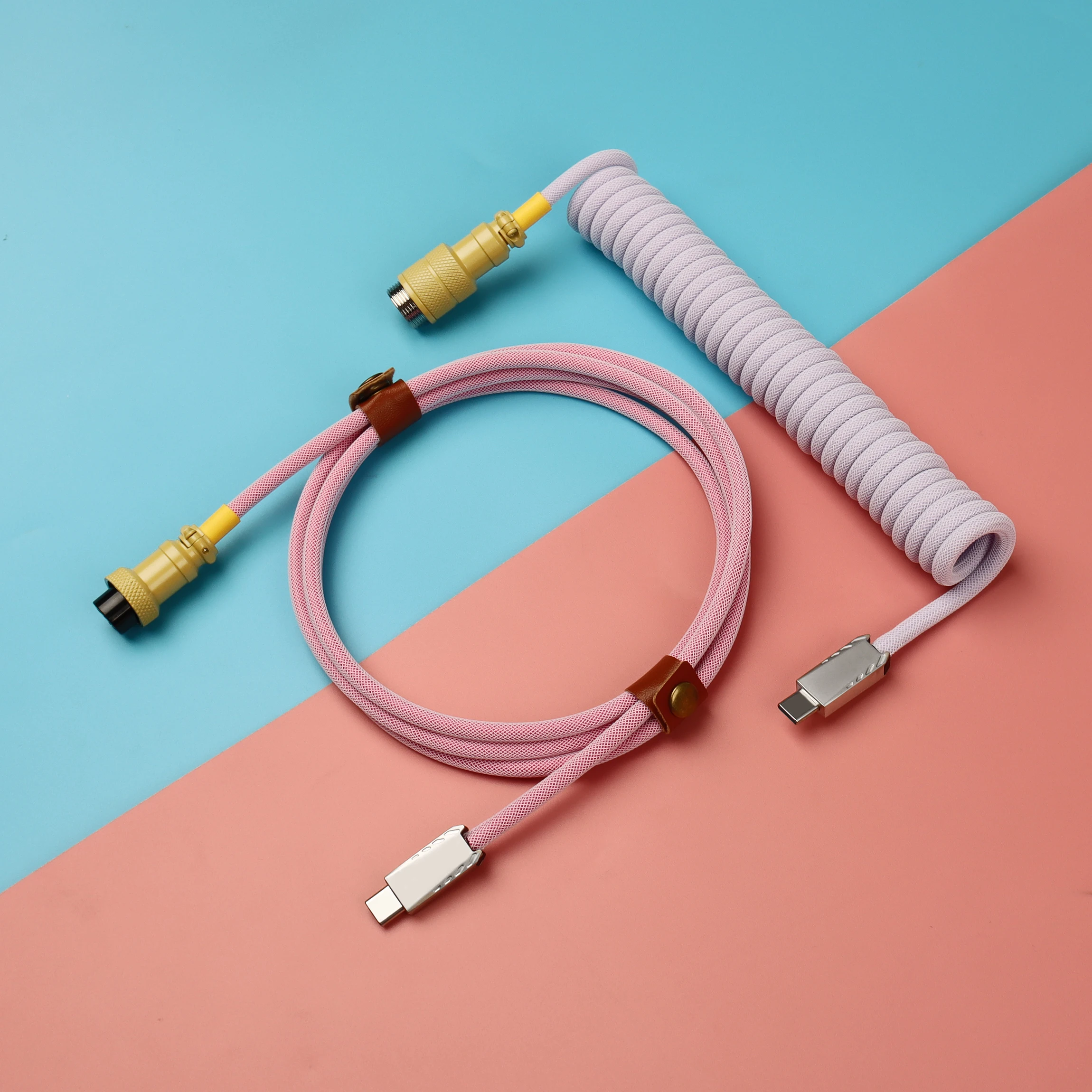 Lano-usb c para Usb c Teclado Mecânico Cabo Coilde Conector Aviador Metal tipo c Interface Presentes para Gamer - Imagem 4