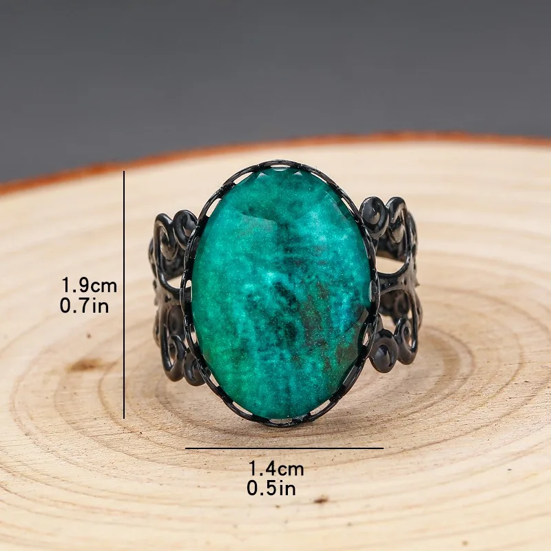 Gothic Blood Cameo Fashion Rings for Women Girls Witchcraft Jewelry Accessories Gift Mystery Venom Vampire Adjustable Ring