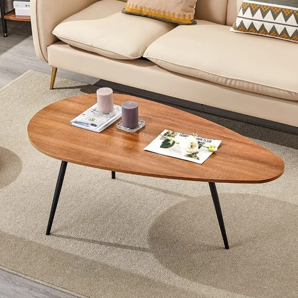 Modern Coffee Table White Oval Coffee Tables for Living Room Simple Center Table for Small Space Home Office Easy Assembly 2
