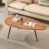 Modern Coffee Table White Oval Coffee Tables for Living Room Simple Center Table for Small Space Home Office Easy Assembly 2