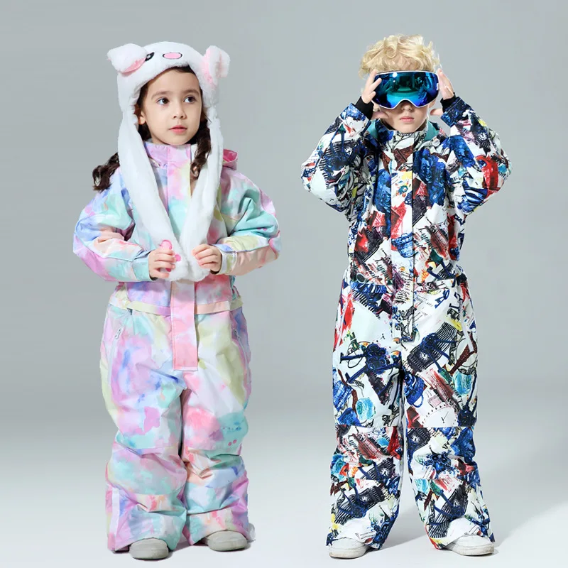 Baby One-piece Children's Ski Suit Set For Boys And Girls Warm Ski Equipment