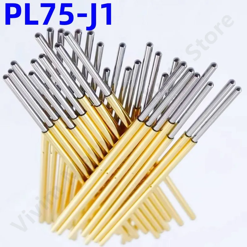 

100PCS PL75-J1 Small Round Head Spring Test Probe Pogo Pin PL75-J Outer Dia 1.02mm Needle Length 33.35mm Circuit Board Test Pin