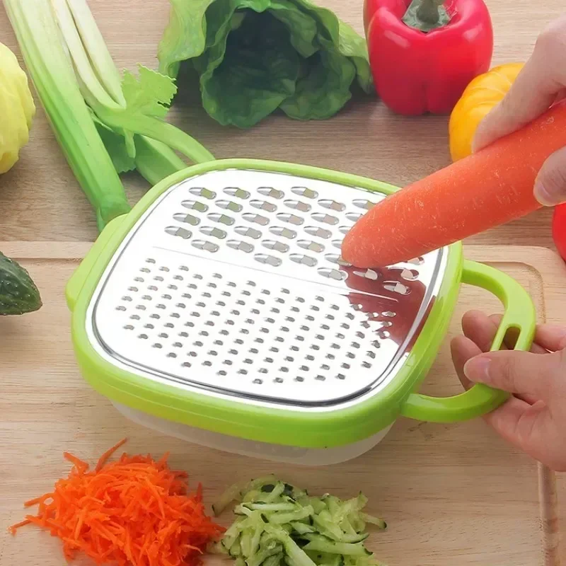 Vegetable and Fruit Slicer Plastic Manual Vegetable Chopper Slicer Cheese Carrot Shredder 3-in-1 Potato Grater French Fry Cutter Kitchen Fruit Accessories
