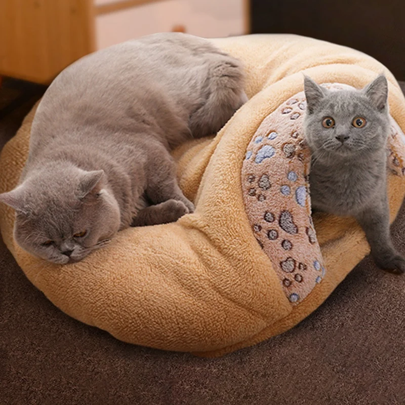 

Winter Cats Bed Soft Plush Burrowing Cave Hooded Cats Bed For Dogs-Cats,Comfortable Warming Pet Bed