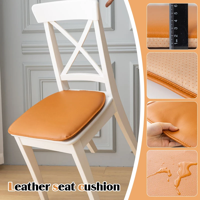 40x43cm PU Leather Chair Cushion Waterproof Non-slip Thickened Home Dining Table Chair Mat Restaurant Bar Hotel Office Seat Pad 5
