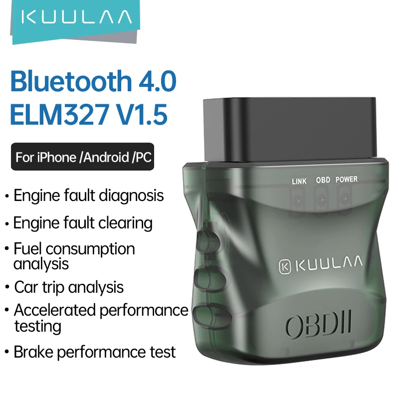 Kuulaa ELM327 V1.5 Диагностический сканер для IOS Android ПК Bluetooth 4.0 OBD2 Автомобильный сканер obd 2