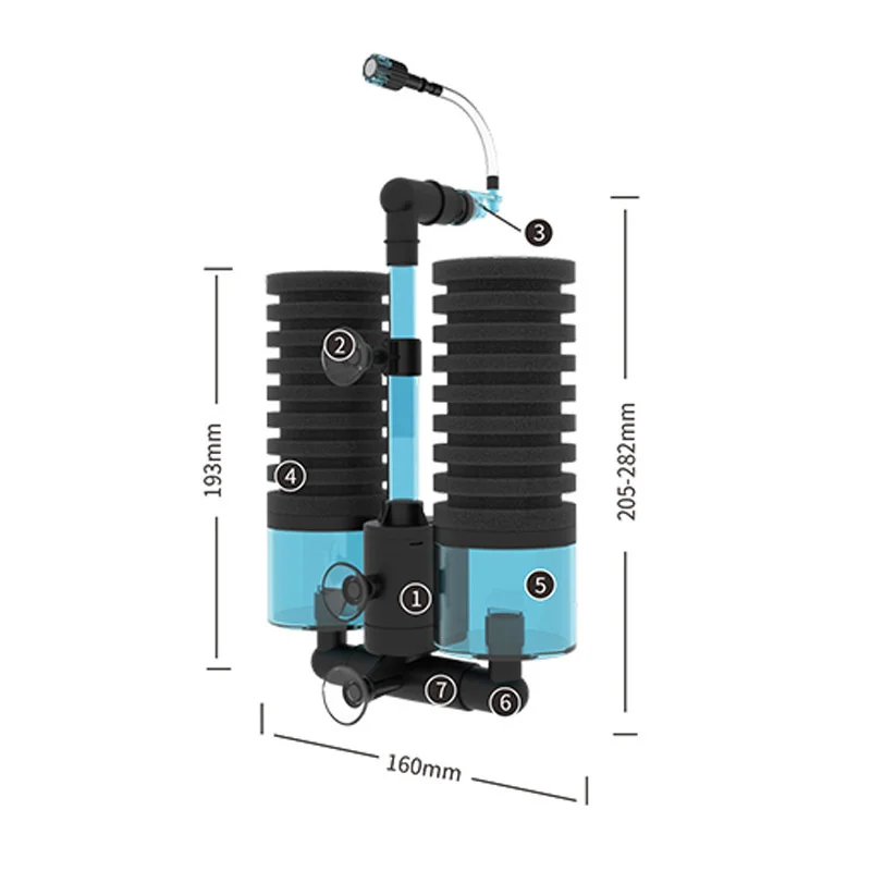 Qanvee 전기 물 스폰지 USB 정수기, 생물 산소 어항 필터, 폼 수족관 액세서리 Filtro Akvarium 캐니스터