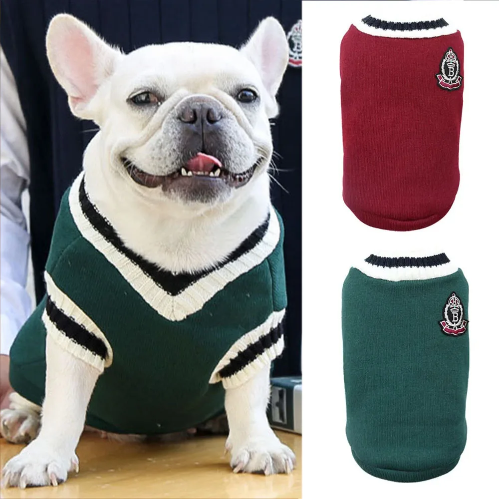 Small Dog Pullover Sweater Pet Clothes Soft Warm Cat Dog Sweater Shirt Winter Puppy for Bulldog Dachshund Pug Yorkie