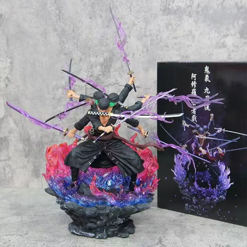HOT One Piece Zoro Action Figure Anime Figure Asura Roronoa Zoro Statue Action Figure Collection Model Kid Toy for Xmas Gifts